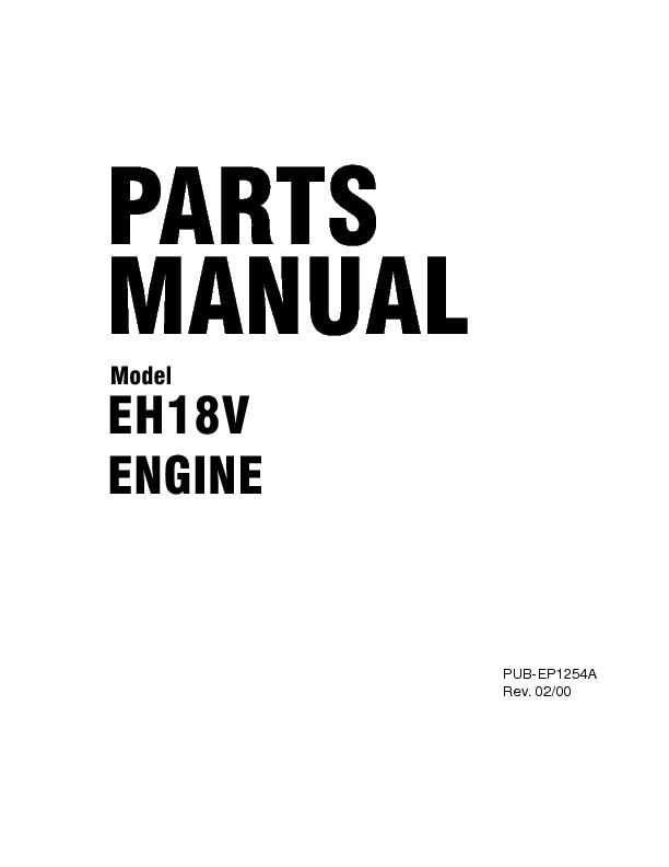 Subaru Robin EH18V Manual de Partes pdf Subaru