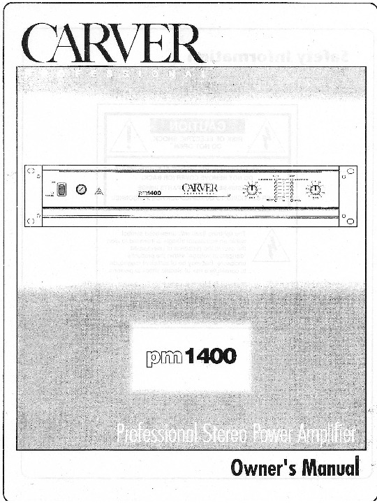 CARVER PM1400 pdf CARVER PM1400 pdf
