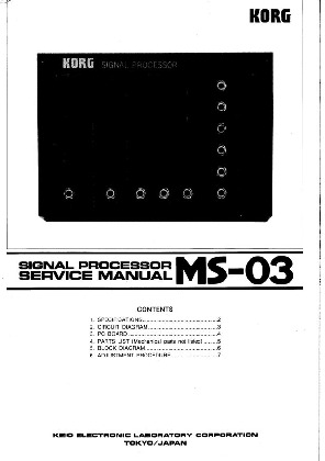 KORG MS 03 Signal Processor pdf KORG MS 03 Signal Processor pdf