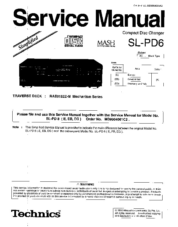 SL PD6 Service Manual pdf SL PD6 Service Manual pdf
