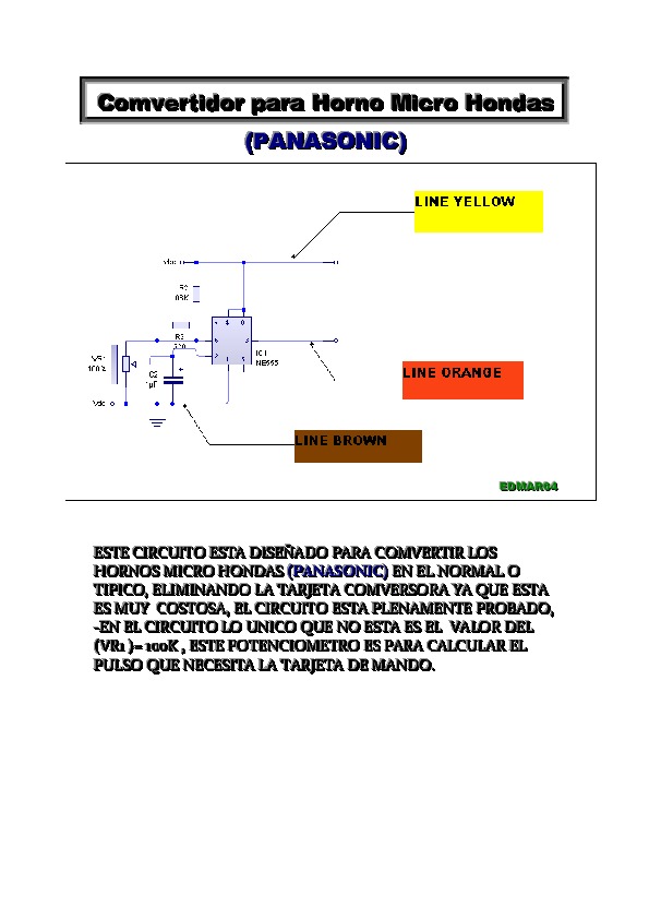 Comvertidor para Horno Micro Hondas pdf Comvertidor para Horno Micro Hondas pdf