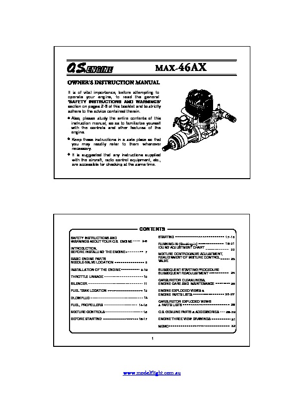 Four Stroke MAX 46AX pdf Four Stroke MAX 46AX pdf