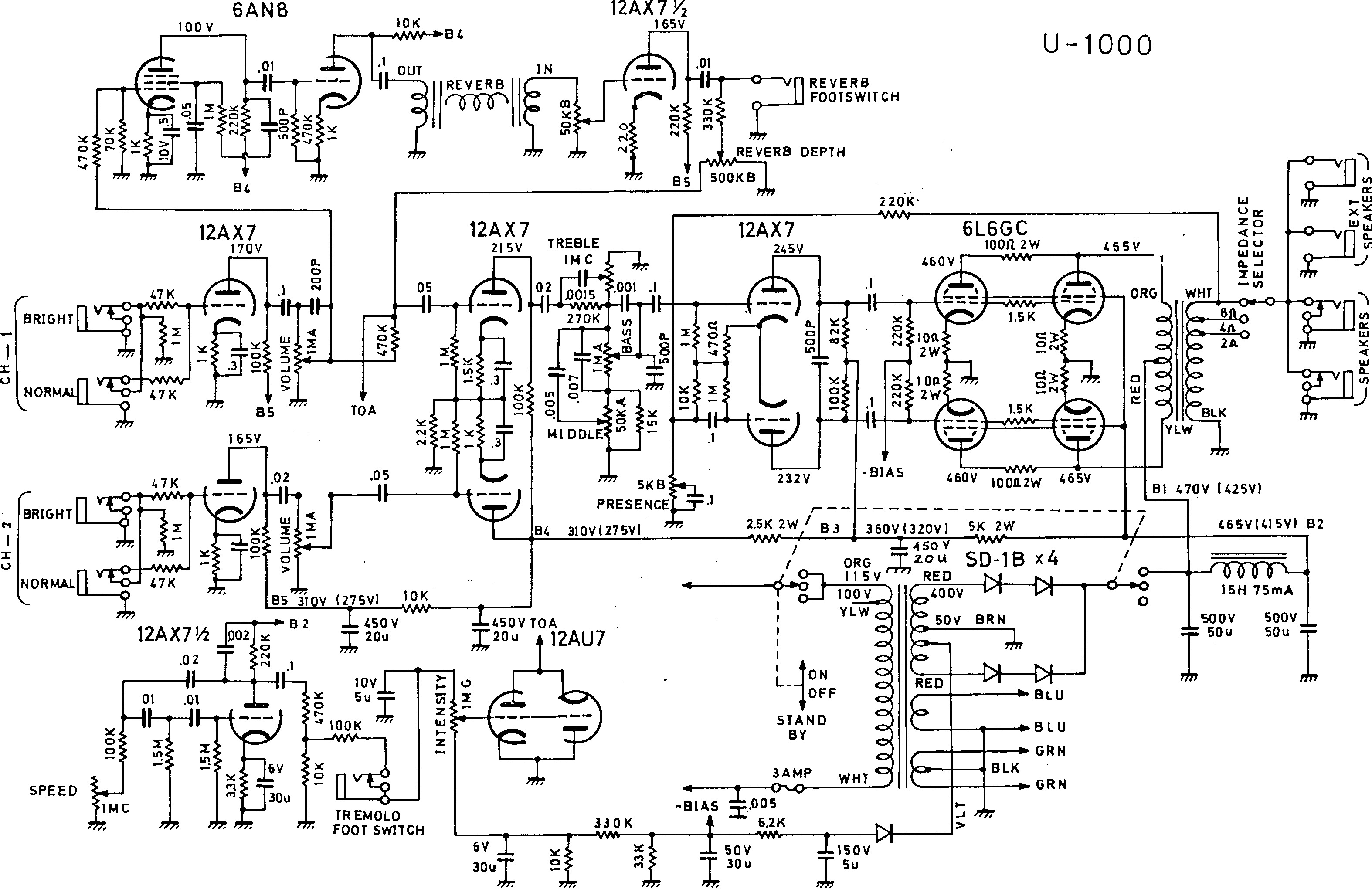 Univox U-1000 Amplifier Schematic.gif