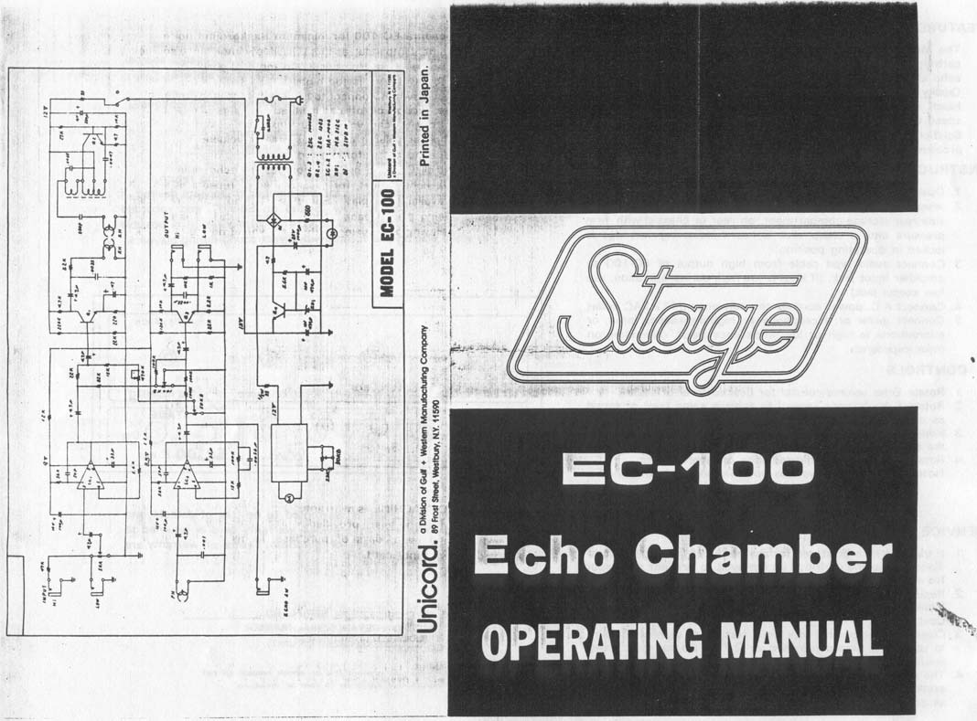 Univox EC 100 Echo Chamber Schematic jpg Univox EC 100 Echo Chamber Schematic jpg