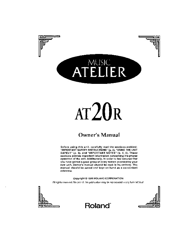 Roland AT 20R Manual del Usuario pdf Roland AT 20R Manual del Usuario pdf