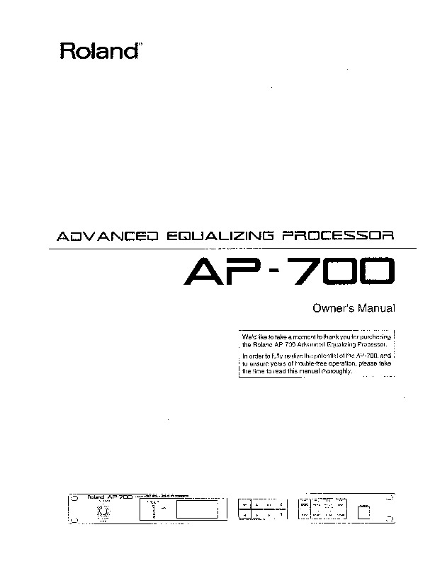 Roland AP 700 Manual del Usuario pdf Roland AP 700 Manual del Usuario pdf