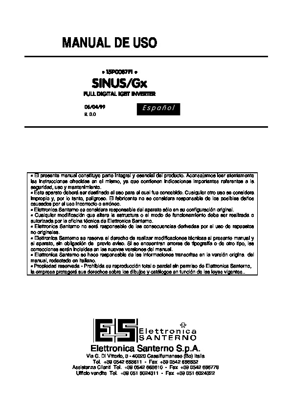SINUS GX SP 060499 pdf SINUS GX SP 060499 pdf