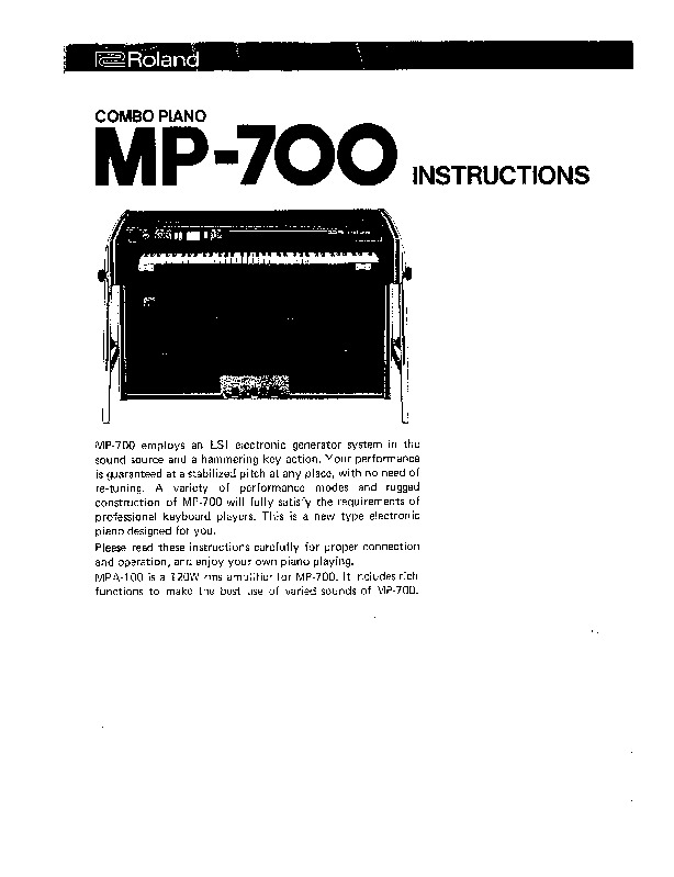 Roland Mp 700 Manual Del Usuario Pdf Roland Mp 700 Manual