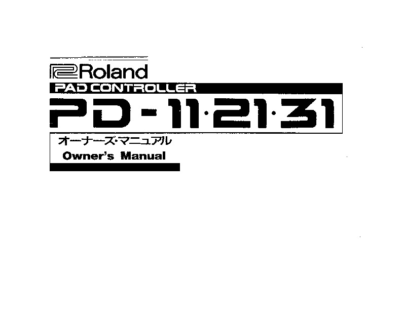 Roland PD 21 Manual del Usuario pdf Roland PD 21 Manual del Usuario pdf