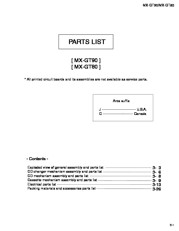 JVC MX GT80 Manual de Partes pdf JVC MX GT80 Manual de Partes pdf