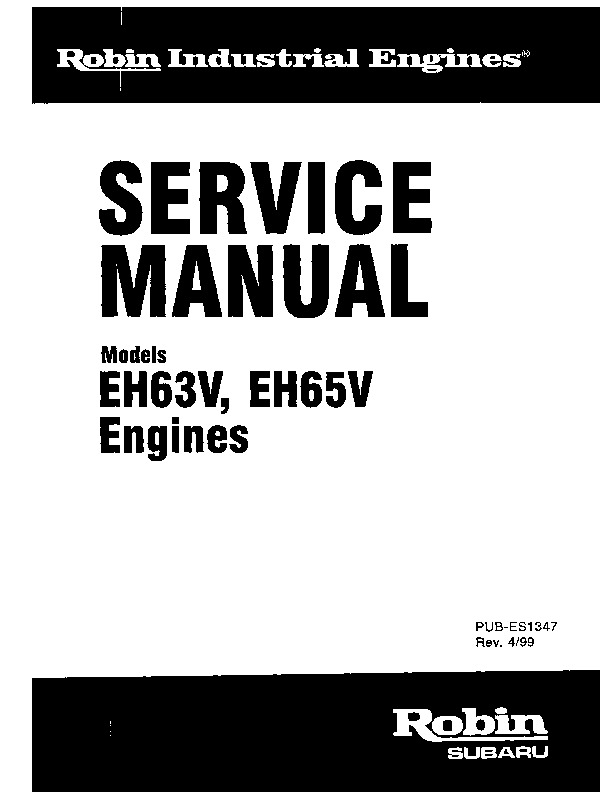 Subaru Robin EH65V Manual de Servicio pdf Subaru