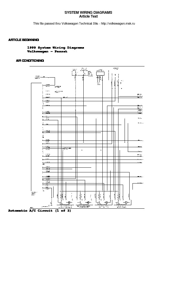 Vw Passat 99 Systems Wiring Diagrams Pdf Volkswagen Passat