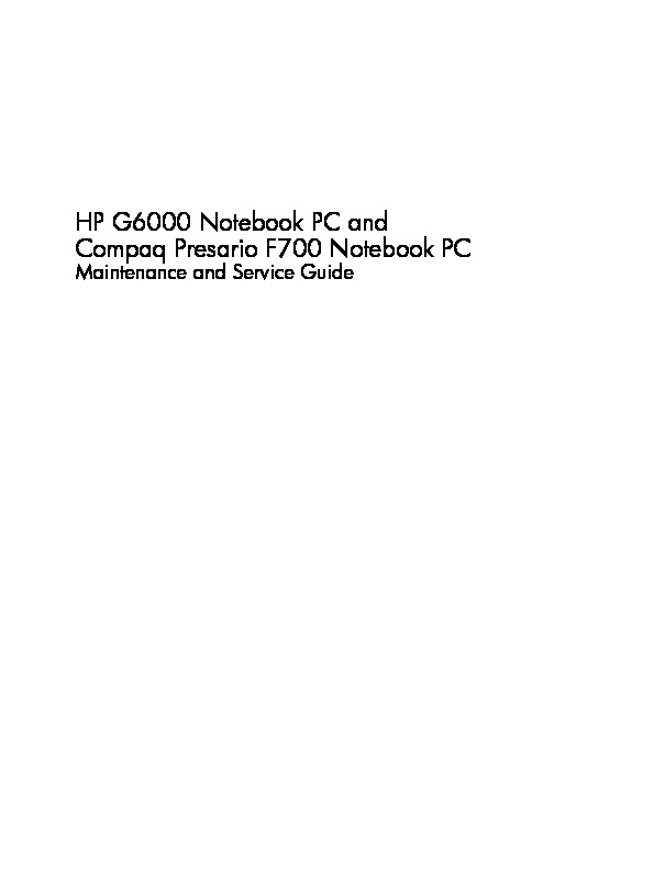 HP G6000 Notebook Compaq Presario F700 Guia de Servicio y mantenimiento.pdf