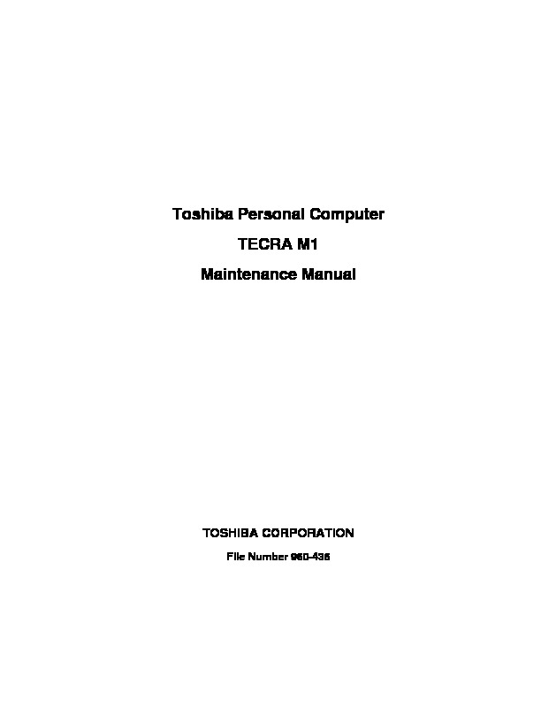 Notebook Toshiba tecra m1 Manual de Servicio pdf Toshiba