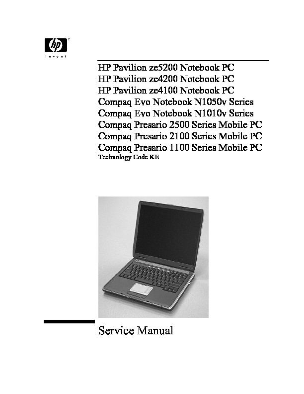 Compaq Evo Notebook N1050v Series pdf Compaq