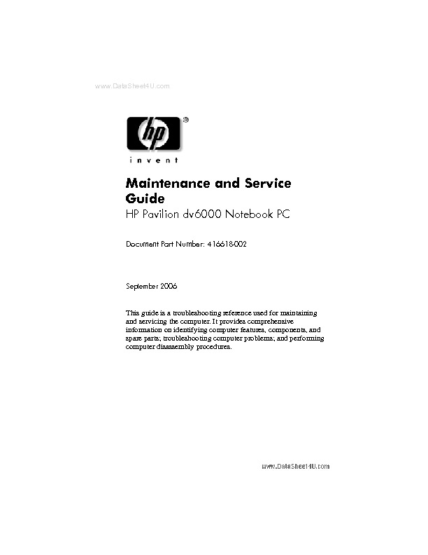 DV 6000 Notebook HP pdf HP DV 6000 series
