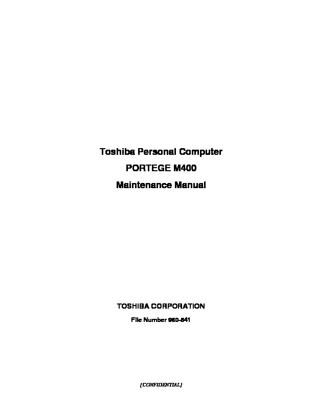 Notebook Toshiba portege m400 Manual de Servicio.pdf
