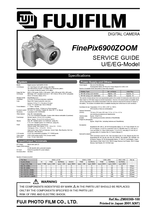 FINEPIX 6900 ZOOM.pdf FUJIFILM FinePix6900ZOOM