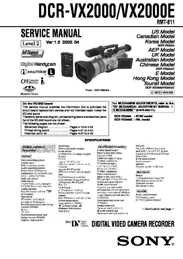 SONY DCR-VX2000 SONY DIGITAL VIDEO CAMERA RECORDER.pdf