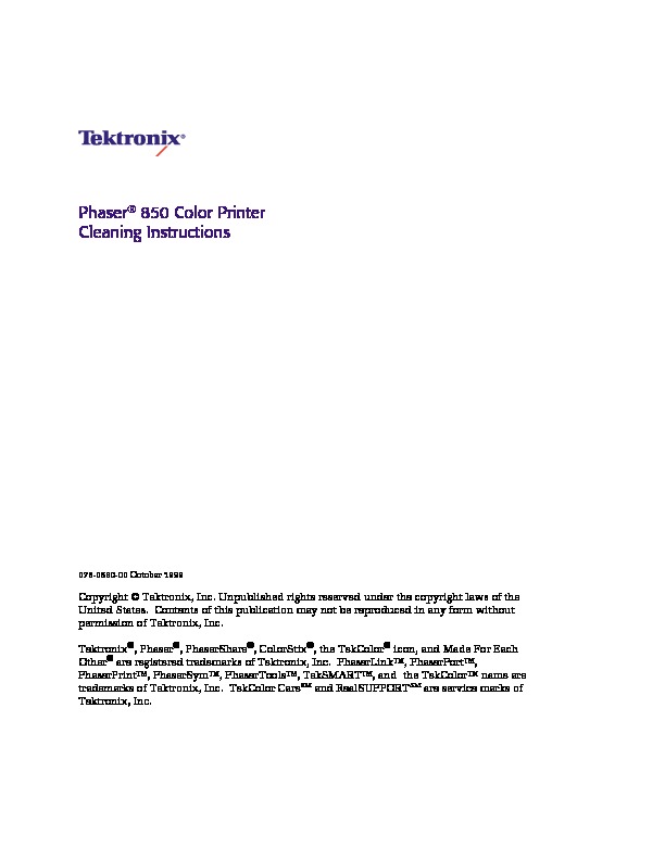 Tektronix Phaser 850 Cleaning Instructions.pdf