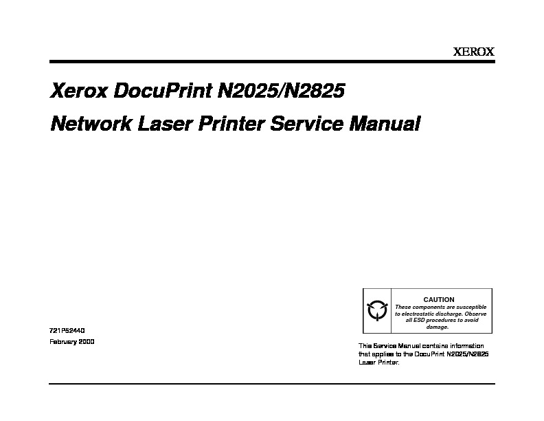 Xerox DocuPrint n2025, n2825 Manual de Servicio.pdf