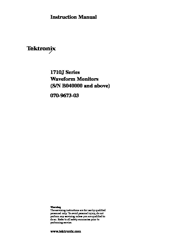 Waveform 1710j.pdf Tektronix 1710J