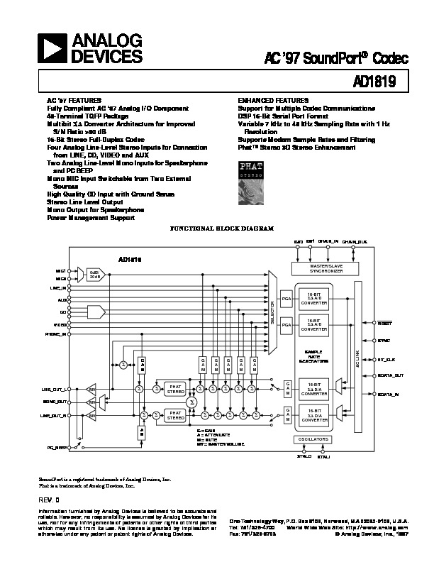 AC97 SoundPort Codec AD1819.pdf