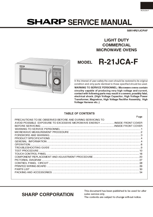 R21JCAF.pdf SHARP R-21JCA-F