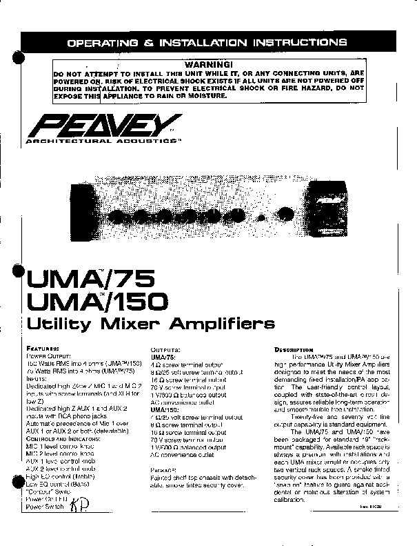 Peavey UMA75 UMA150 Mixer Amplifier.pdf