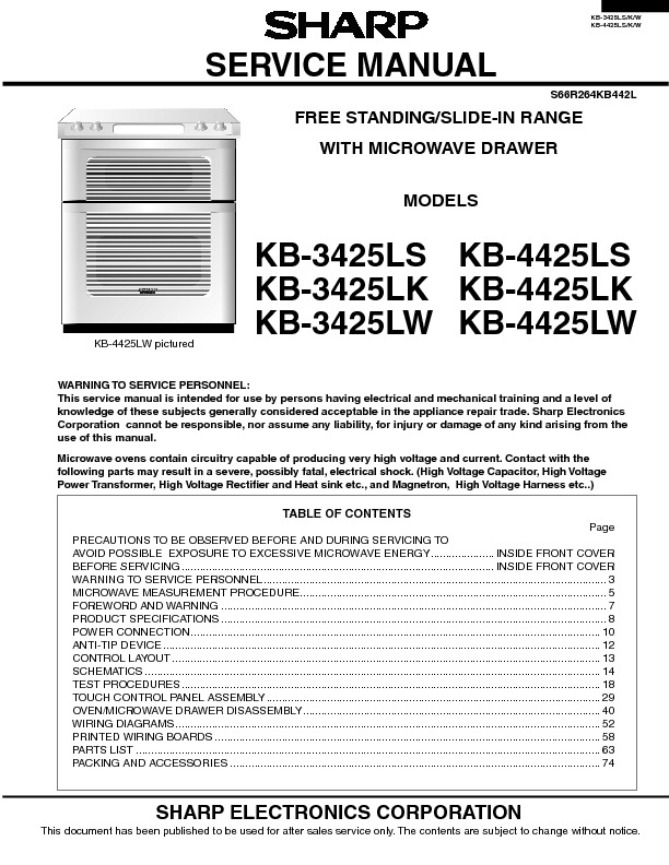 KB3425L 4425LFINAL.pdf SHARP KB-3425JS, KB-3425JK, KB-3425JW, KB-4425JS, KB-442