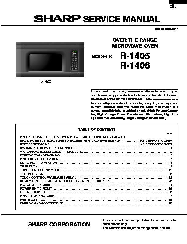 R1405 R1406.pdf SHARP R-1405, R1406
