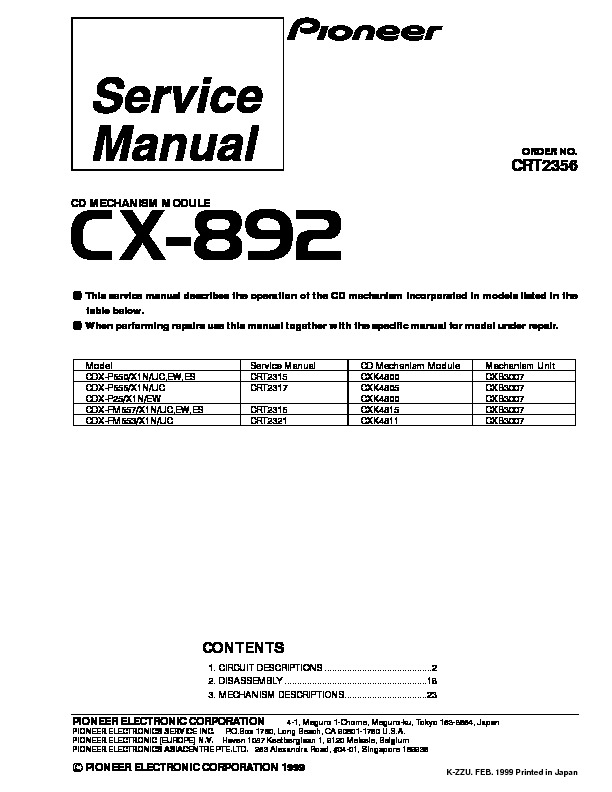 CX-892 cd mechanism module.pdf