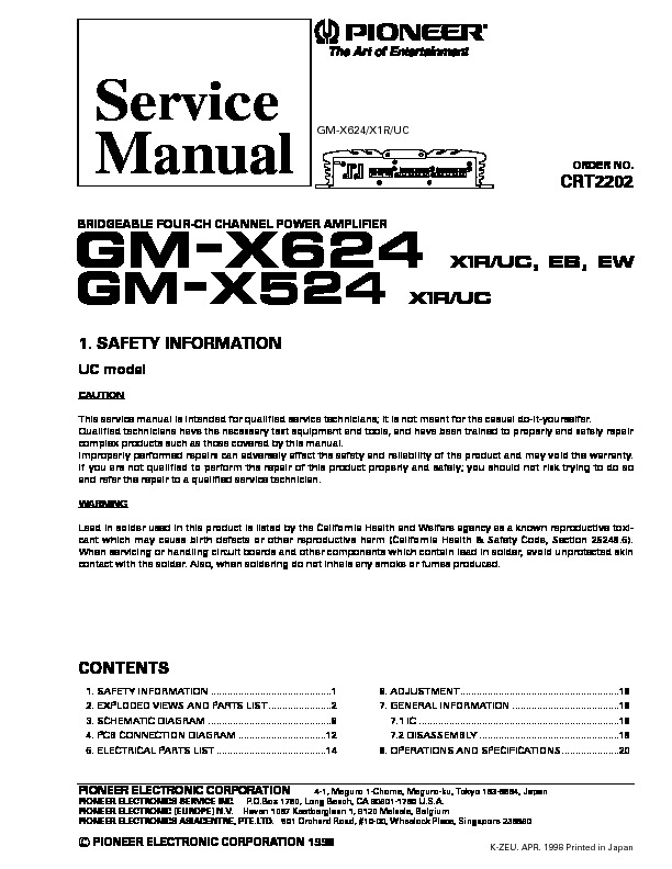 GM X624,524 bridgeable four channel power amplifier.pdf