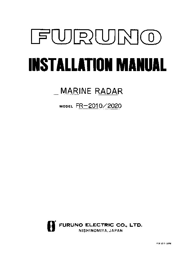 FR2010 InstallationManual.pdf FURUNO Furuno FR-2010 – FR-2020