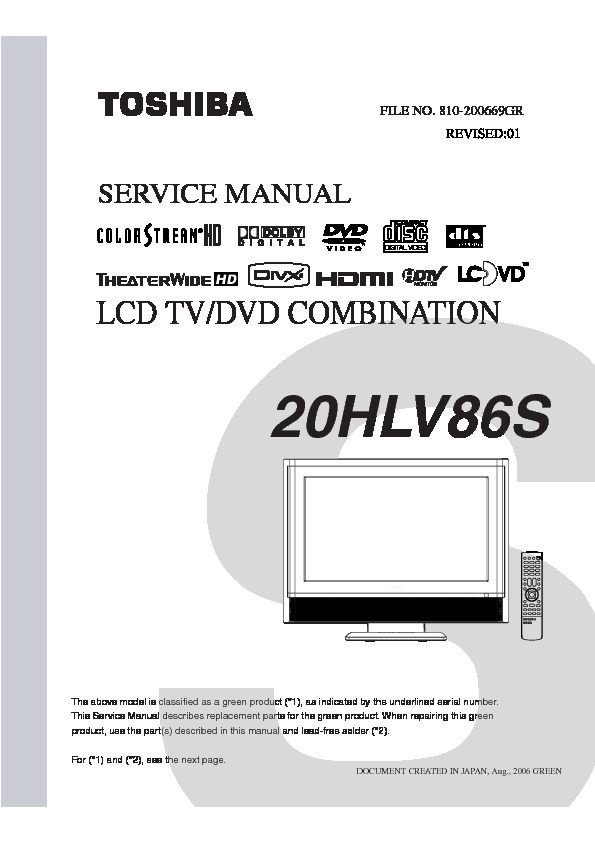 Toshiba Lcd Tv Dvd hlv86s Gr Cd 1 Pdf Toshiba Diagramasde Com Diagramas Electronicos Y Diagramas Electricos