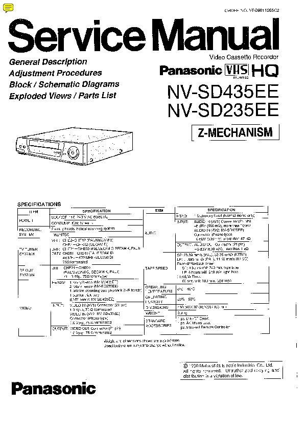 Panasonic NV-SD235, NV-SD435EE VCR.pdf