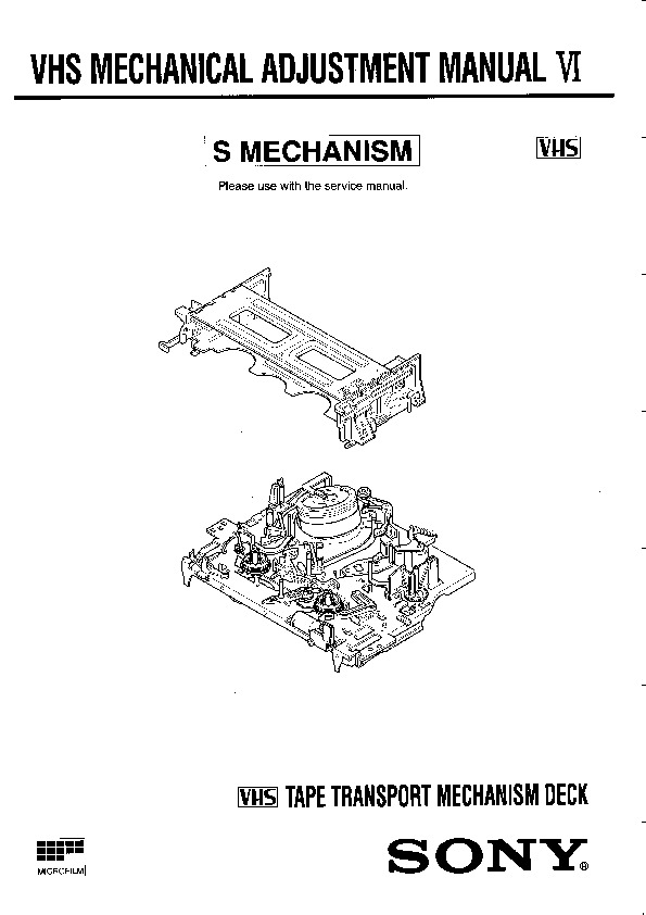 VHS ajuestes mecanicos  SONY –  – Diagramas  electronicos y diagramas eléctricos