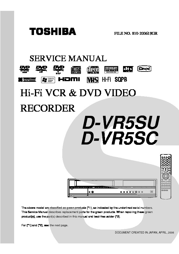 DVR 5SU SC SVM.pdf TOSHIBA D-VR5SU, D-VR5SC