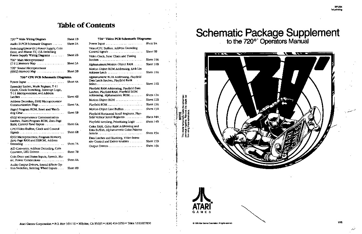Atari Games 720Schem.pdf ATARI Games 720
