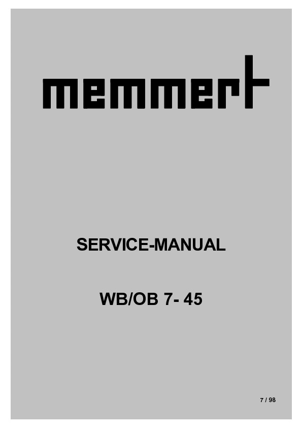 memmert WB- service manual.pdf Memmert WB 07 – 14