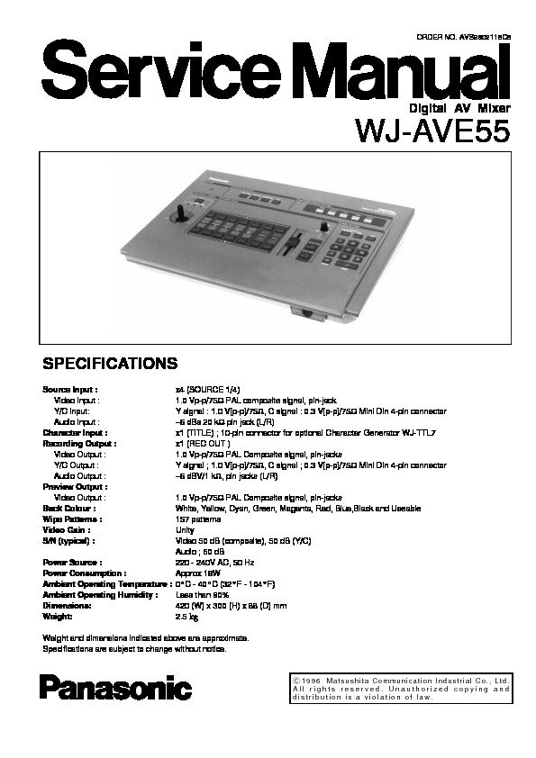 MIXER PANASONIC M1AVE55E.pdf Panasonic