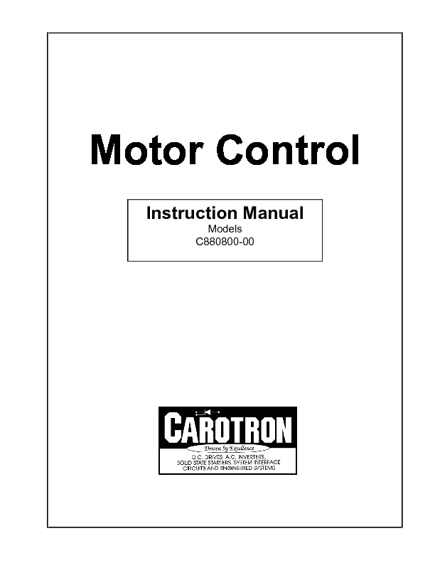 Control Motor dc 115v.pdf Carotron C880800-00