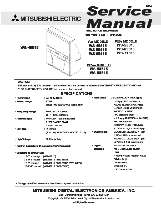 V25 Service Manual.pdf mitsubishi