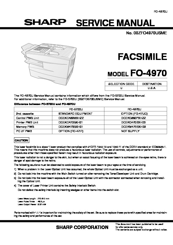 Sharp Fax FO4970U Manual de Servicio.PDF sharp