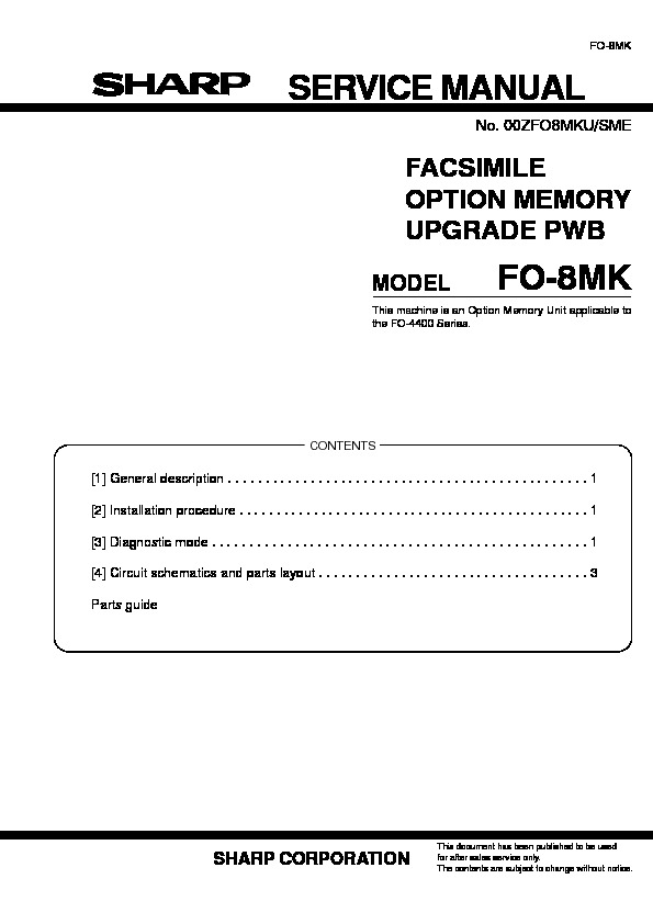 Sharp Fax SM FO8MK Manual de Servicio.PDF sharp