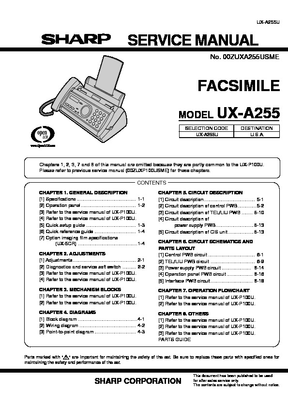 UXA255U.pdf sharp UX-A255