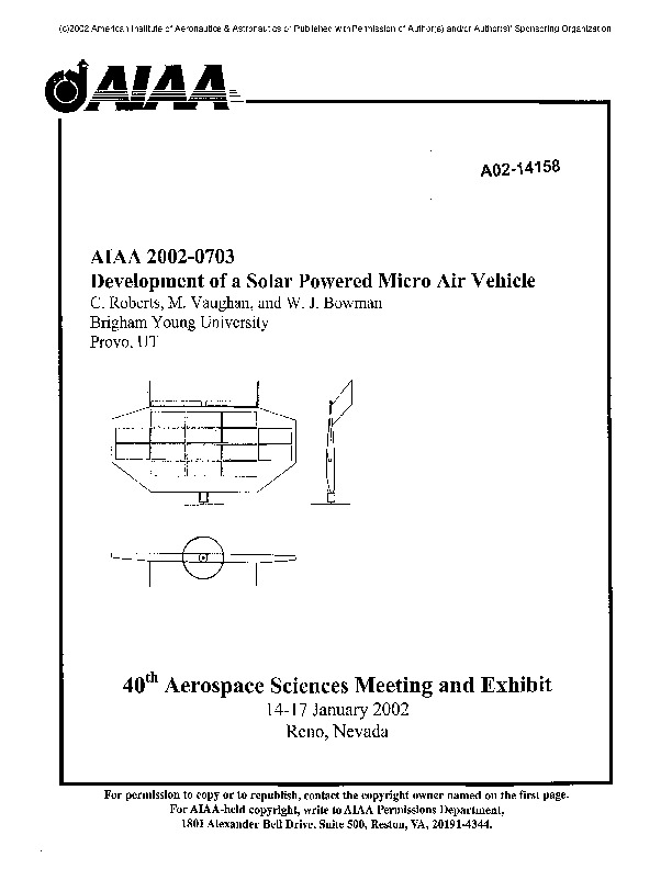 Solar Cell Micro Air Vehicle.pdf Solar M.A.V.