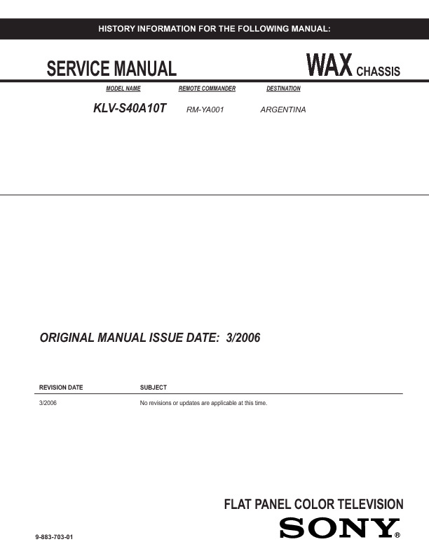 Sony Service Manual KLV S40A10T pdf Sony Service Manual KLV S40A10T pdf