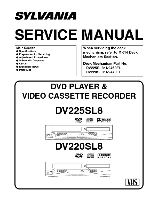 Sylvania DVD VCR DV220SL8 DV225SL8 pdf Sylvania DVD VCR DV220SL8 DV225SL8 pdf