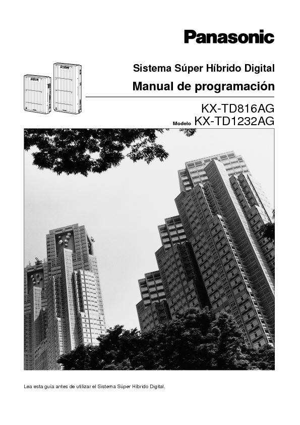 KX TD1232AG programacion pdf KX TD1232AG programacion pdf